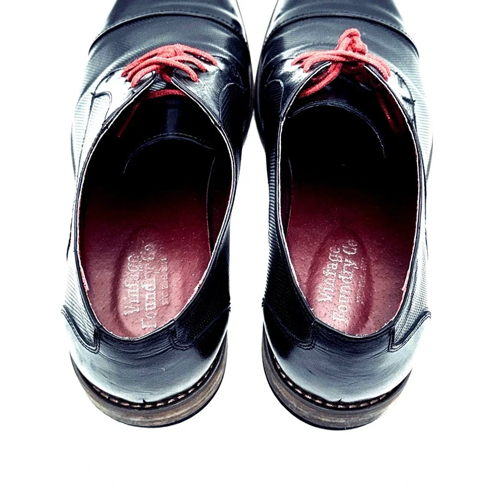 Vintage Foundry Co Oxfords Mens 9.5 Black Excellent Cap Toe Leather VF1004-SE